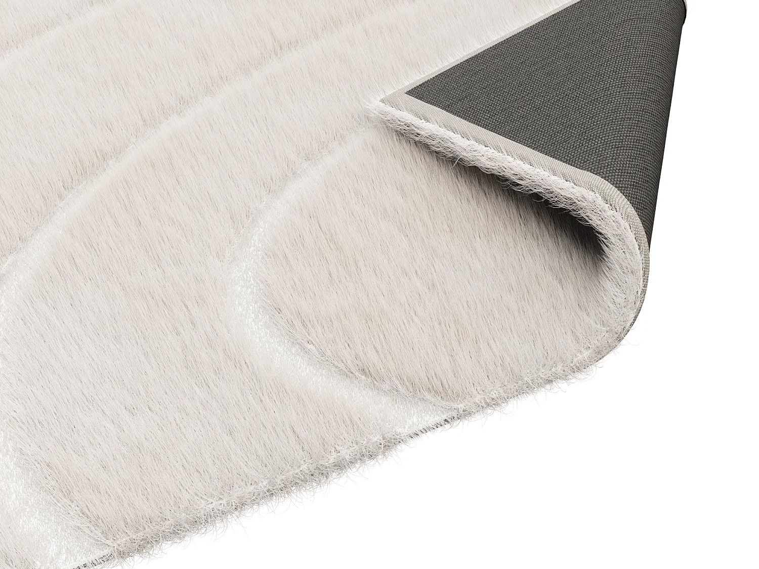 Tappeto effetto pelliccia a rilievo con motivi circolari 200 x 290 cm Beige  - PAOLISI