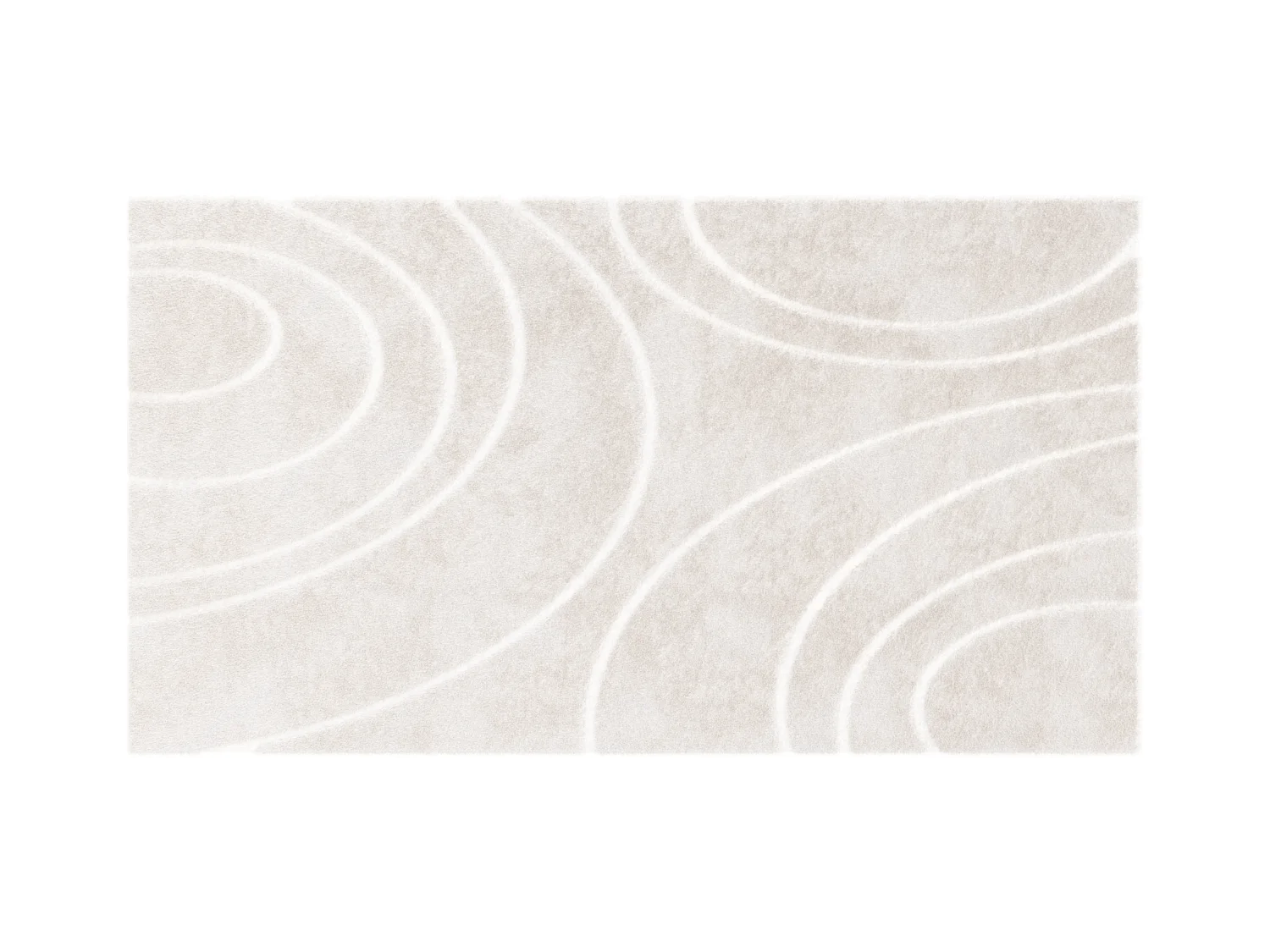 Teppich mit Kreismuster in Relief-Optik - Pelz-Optik - 200 x 290 cm - Beige - PAOLISI