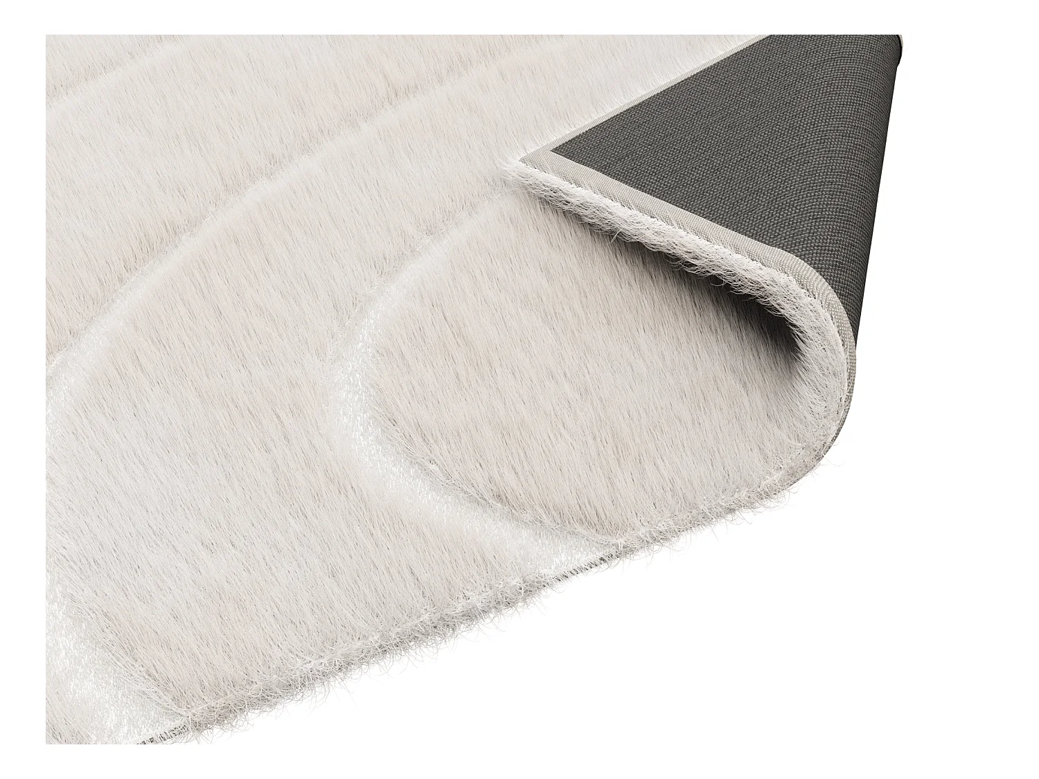 Teppich mit Kreismuster in Relief-Optik - Pelz-Optik - 200 x 290 cm - Beige - PAOLISI