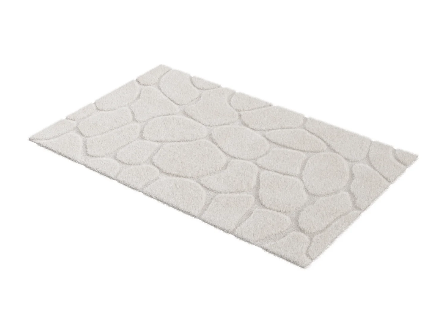 Teppe med pels-effekt i relieff 160x230 cm i beige ARENSO