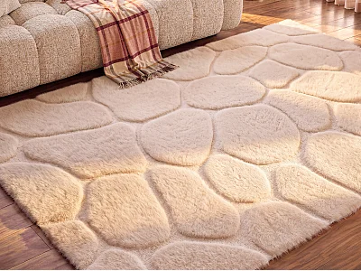 Tapis en relief effet fourrure - 200 x 290 cm - Beige - ARENSO