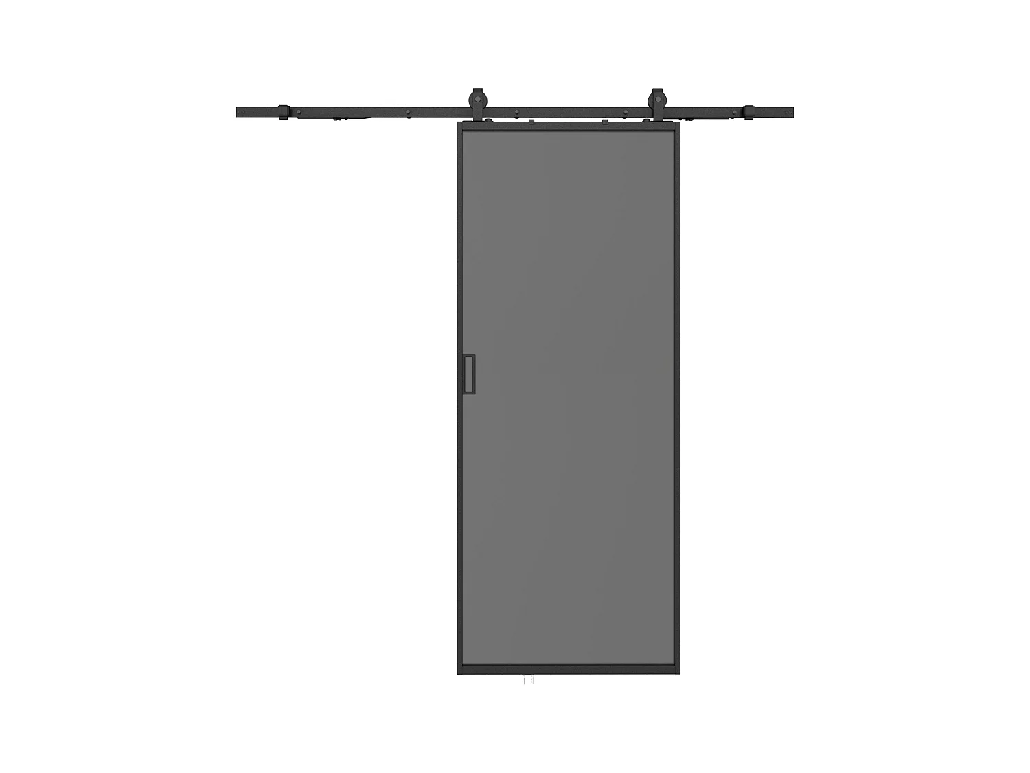 Schiebetür mit Laufschienensystem - Aluminium & rauchfarbenes Sicherheitsglas - 205 x 83 cm - LINCI II