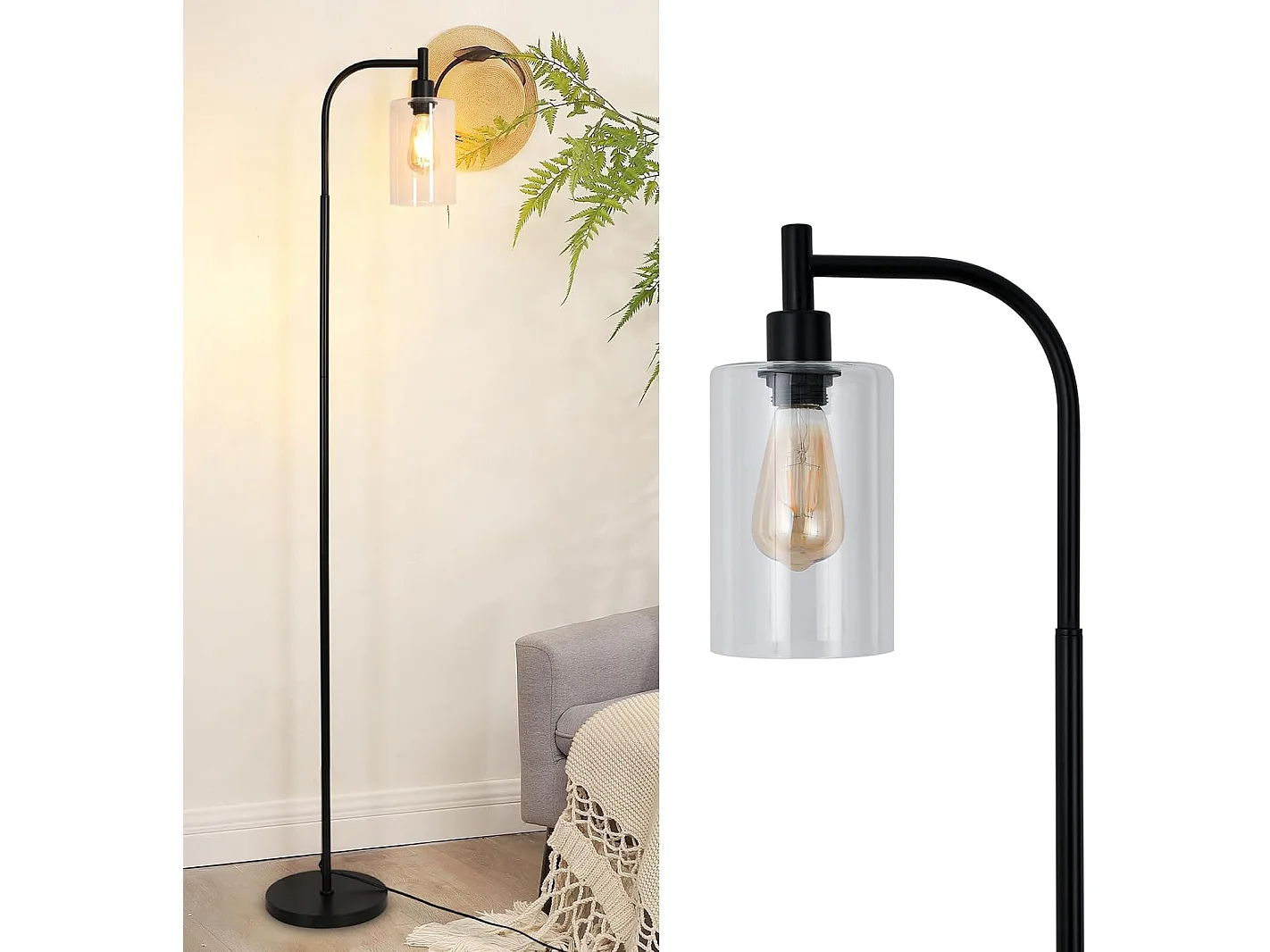 lampadaire industriel noir lampe haute moderne pour le salon lampadaire de ferme chambre à