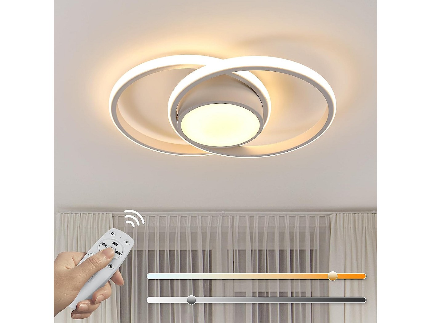 Plafonnier LED Dimmable, plafonniers de Chambre à Coucher avec
