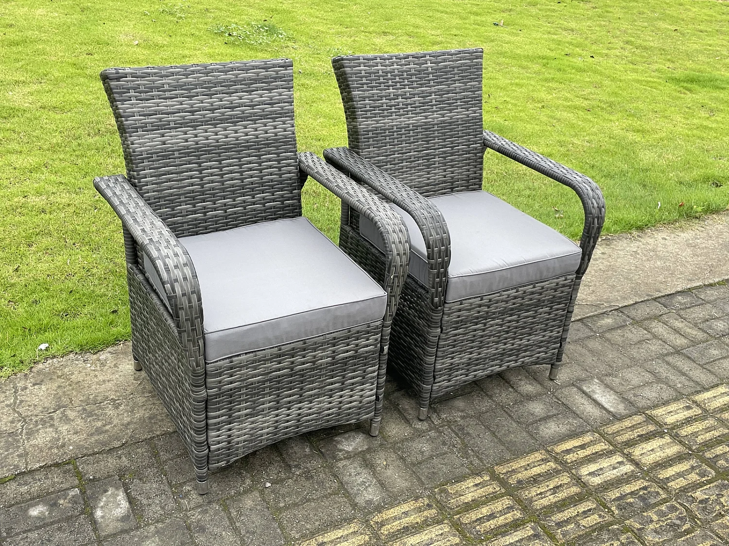 Fimous Rattan Garden Furniture Gas Fire Pit Rectangle Round Dining Table And Dining Chairs 4 Seater + Rectangular Table