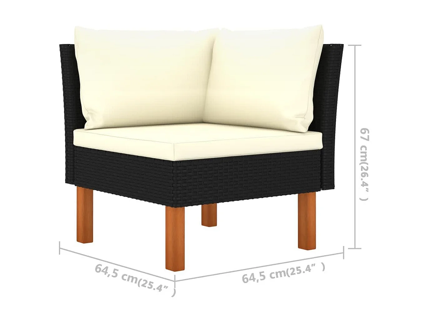 3-tlg. Garten-Sitzgruppe | Garten-Lounge-Set Poly Rattan und Eukalyptus Massivholz -GKD505848