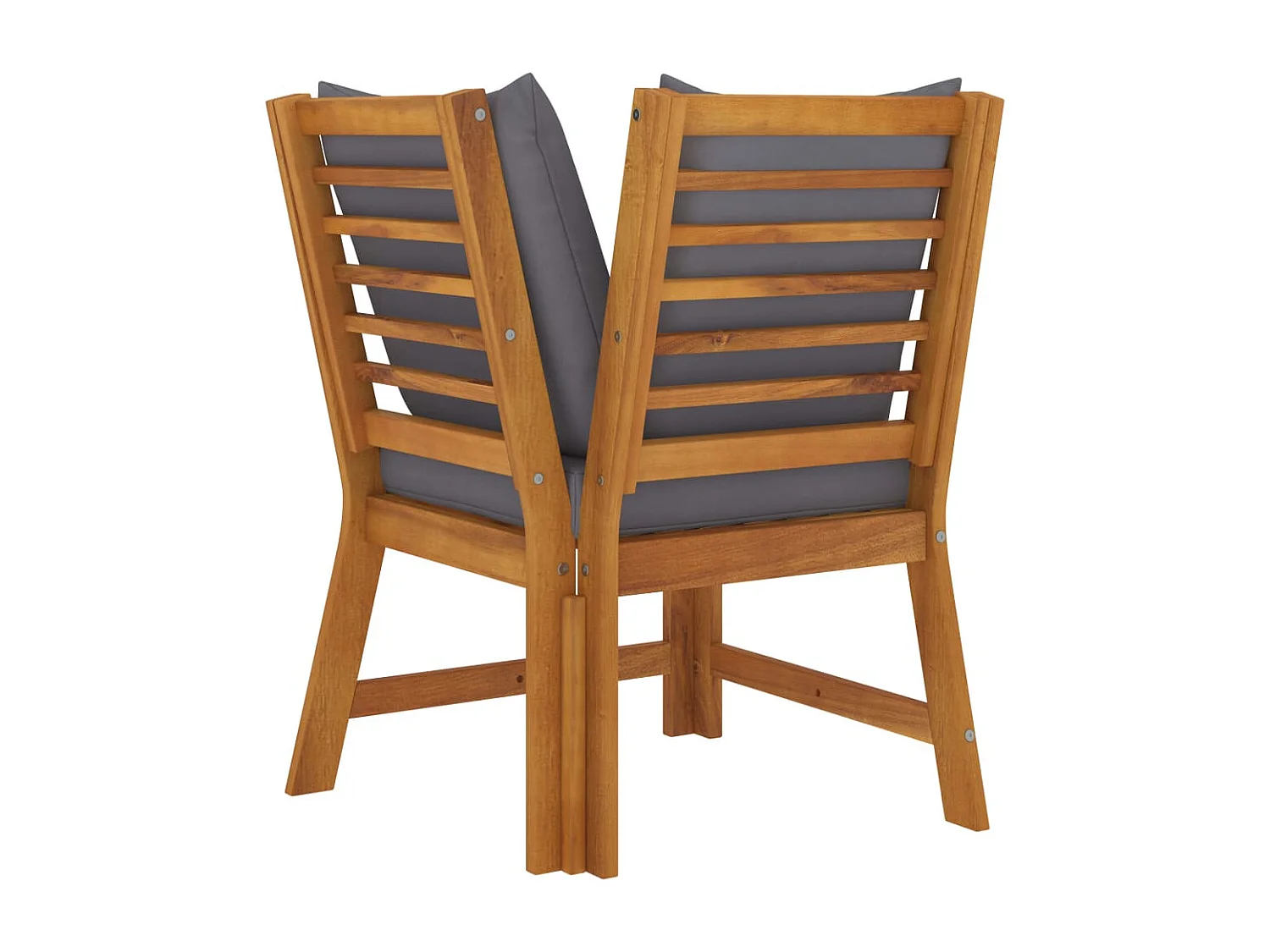 3-tlg. Garten-Sitzgruppe: Sofa + Tisch | Garten-Lounge-Set mit Dunkelgrauem Kissen Akazienholz -GKD831854