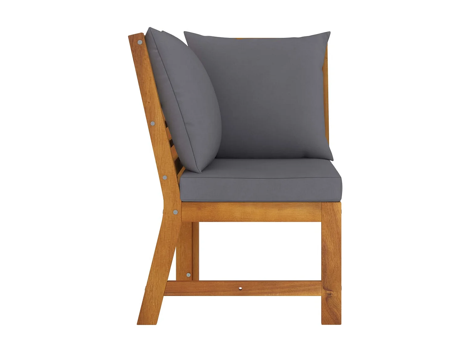 3-tlg. Garten-Sitzgruppe: Sofa + Tisch | Garten-Lounge-Set mit Dunkelgrauem Kissen Akazienholz -GKD831854