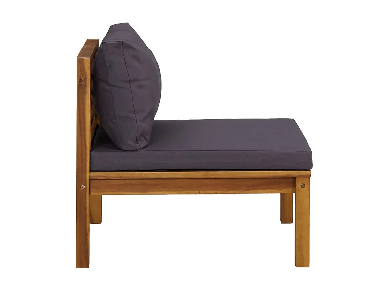 3-tlg. Garten-Sitzgruppe: Sofa + Tisch | Garten-Lounge-Set mit Dunkelgrauen Kissen Akazienholz -GKD255183