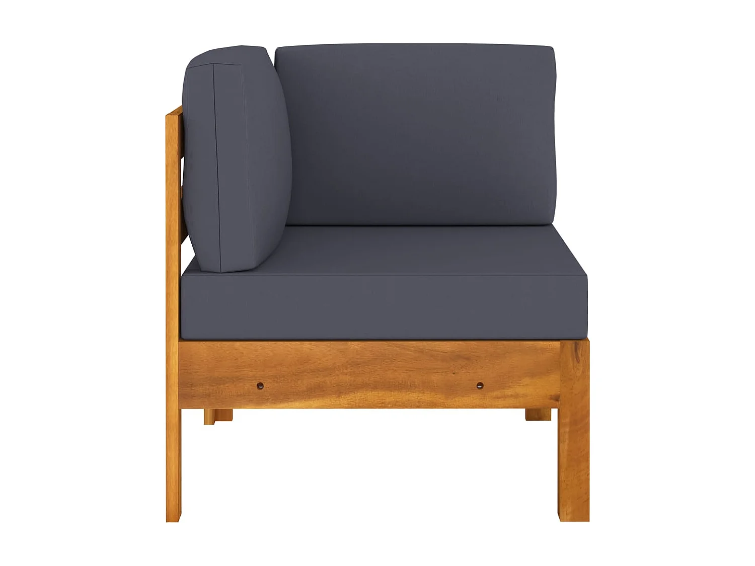 2-tlg. Garten-Sitzgruppe: Sofa + Tisch | Garten-Lounge-Set mit Dunkelgrauen Kissen Akazienholz -GKD607823