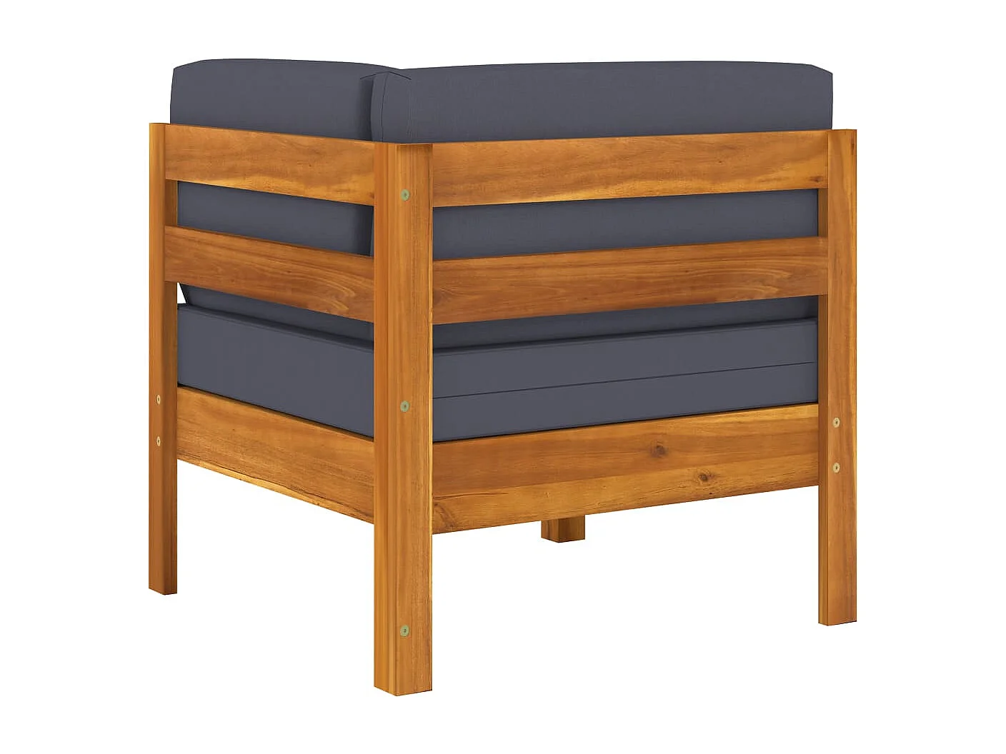 2-tlg. Garten-Sitzgruppe: Sofa + Tisch | Garten-Lounge-Set mit Dunkelgrauen Kissen Akazienholz -GKD607823