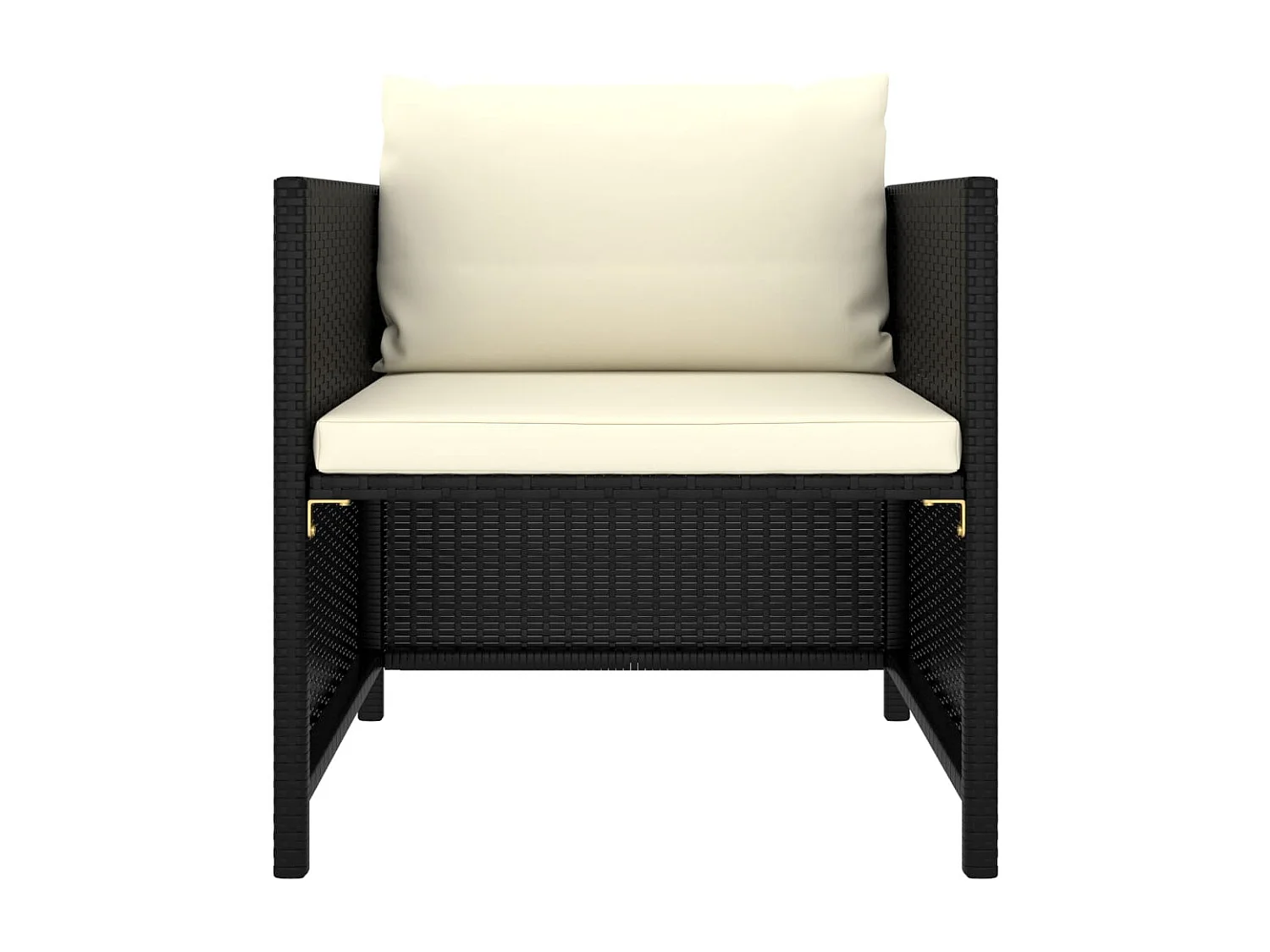 Poltrona da Giardino con Cuscini in Polyrattan Nero FECD685038
