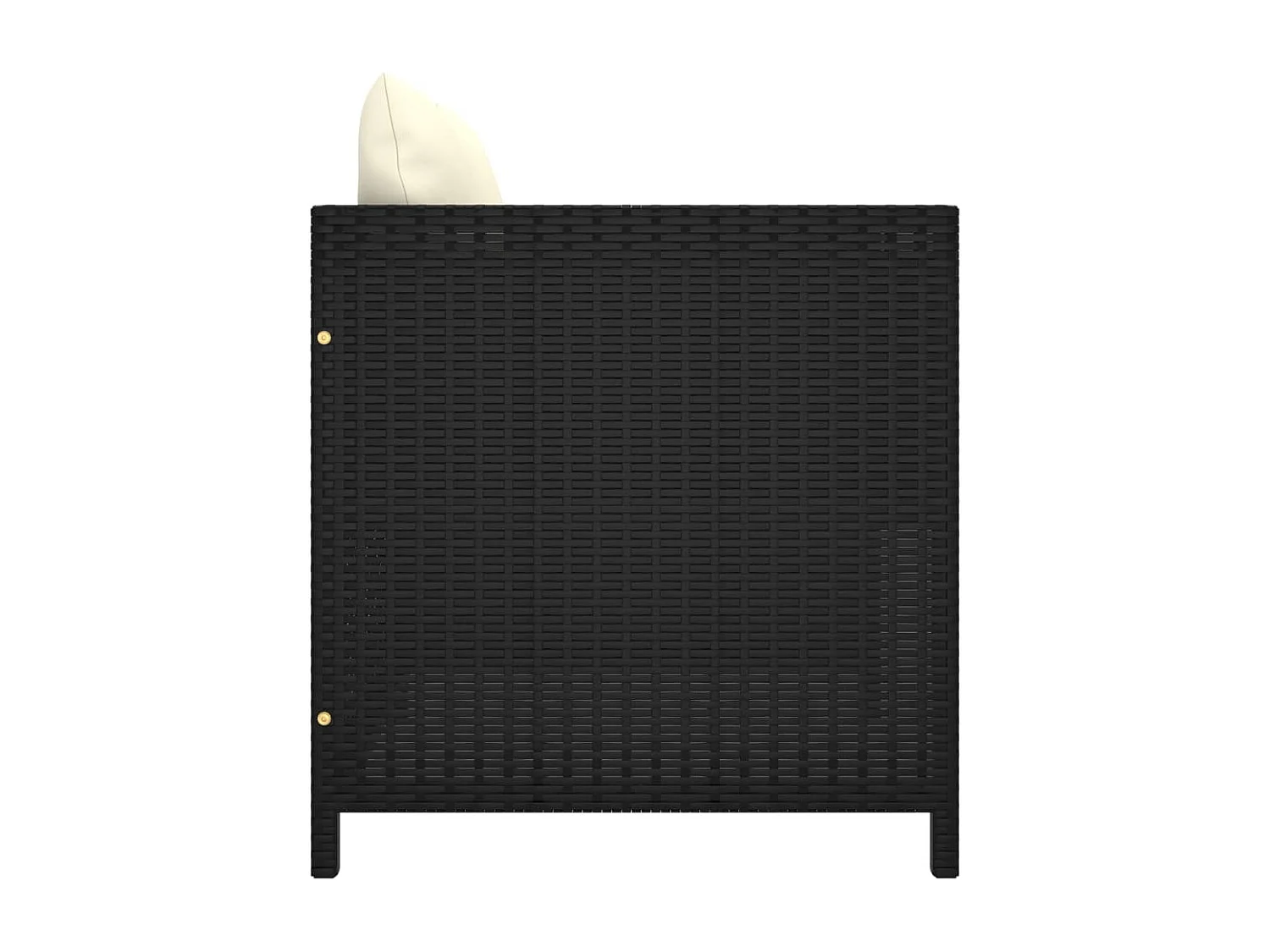 Poltrona da Giardino con Cuscini in Polyrattan Nero FECD685038