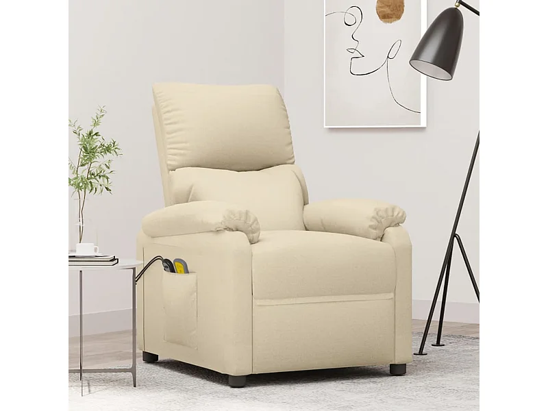 Massagesessel,Relaxsessel Elektrisch Creme Stoff -gkd638530