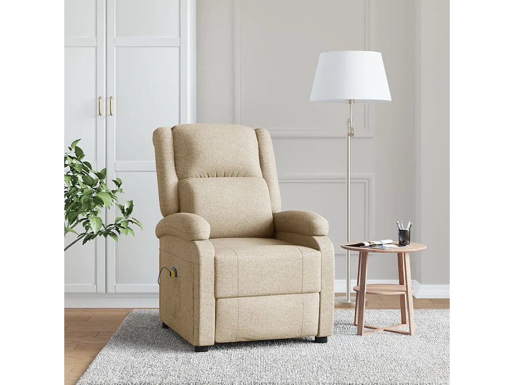 Massagesessel,Relaxsessel Creme Stoff -gkd500137