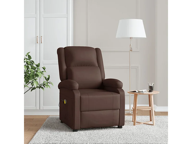 Massagesessel,Relaxsessel Braun Kunstleder -gkd73145
