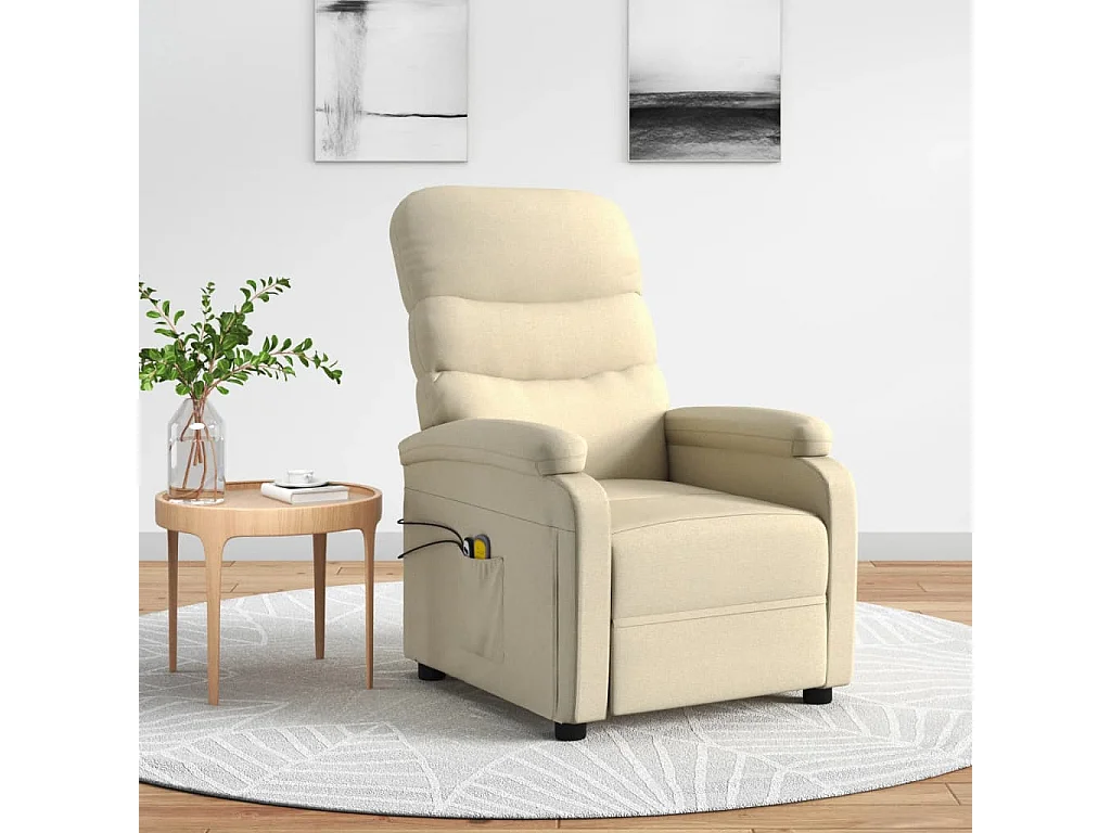Massagesessel,Relaxsessel Elektrisch Creme Stoff -gkd596624