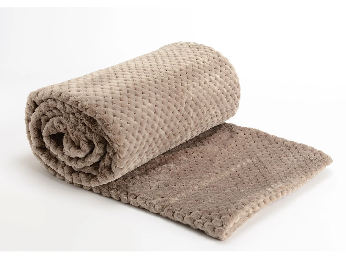 Plaid damier 130x170 taupe