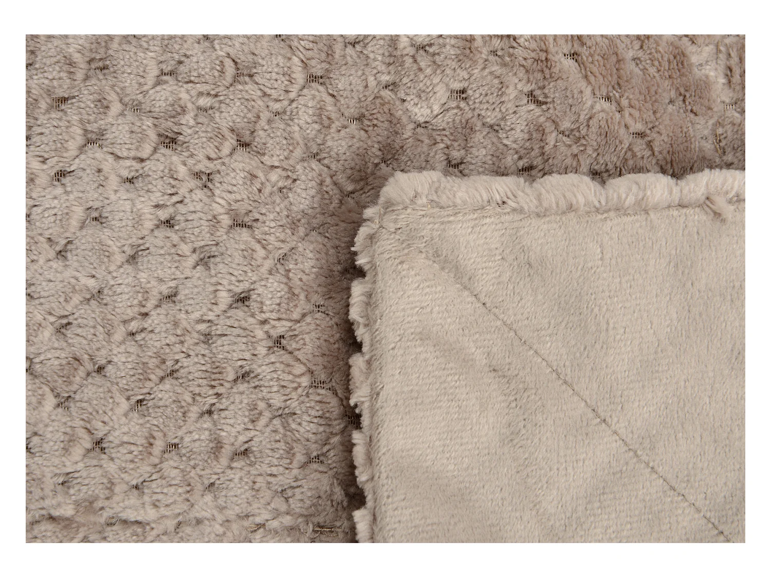 Plaid damier 130x170 taupe