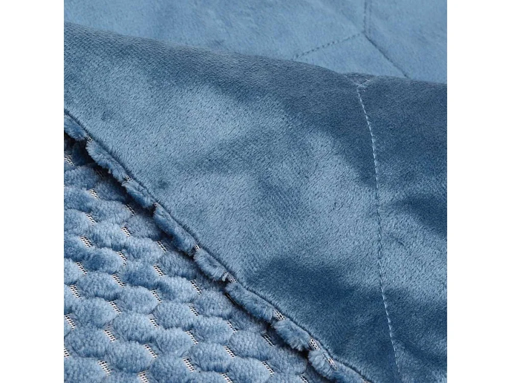 Plaid damier 130x170 bleu nuit