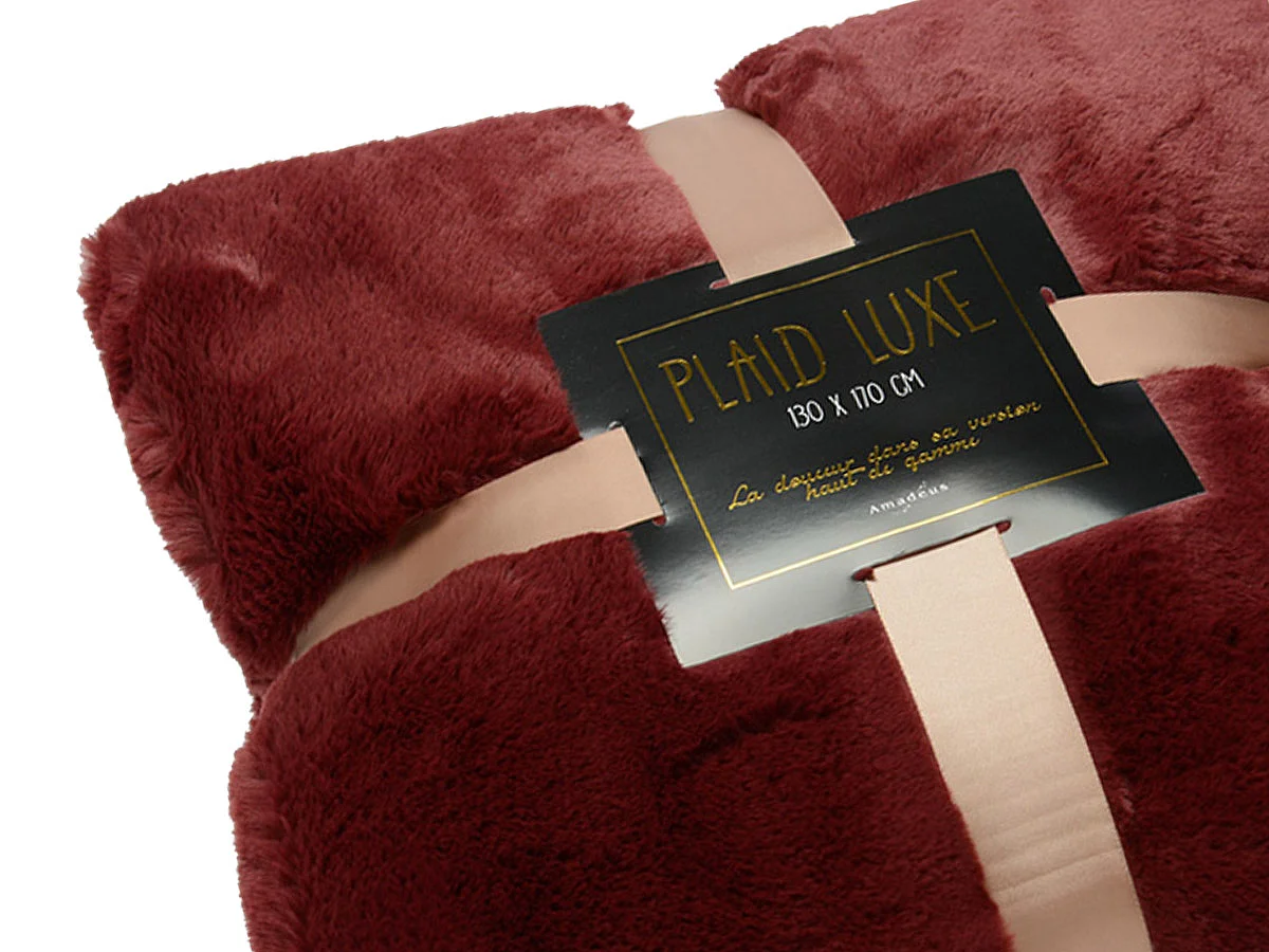 Plaid luxe 130x170 bordeaux