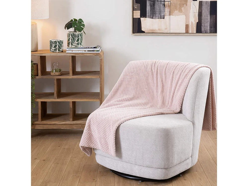 Plaid Damier vieux rose 130x170 cm