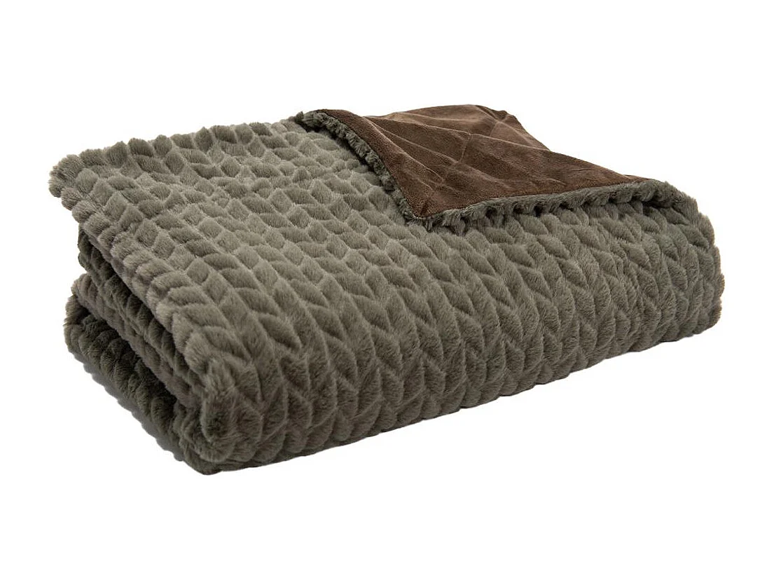 Plaid Chevron kaki 130 cm x 170 cm