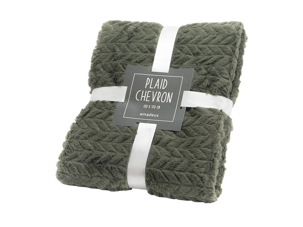Plaid Chevron kaki 130x 170 cm