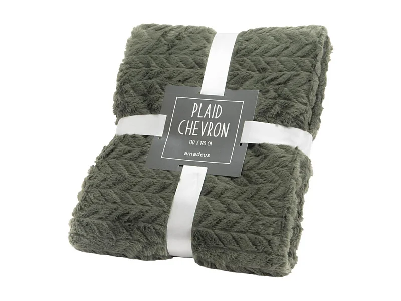 Plaid Chevron kaki 130 cm x 170 cm