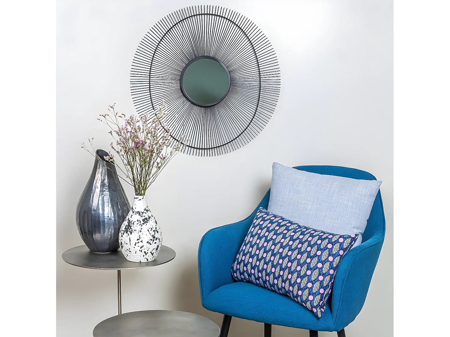 Miroir soleil noir 60 cm