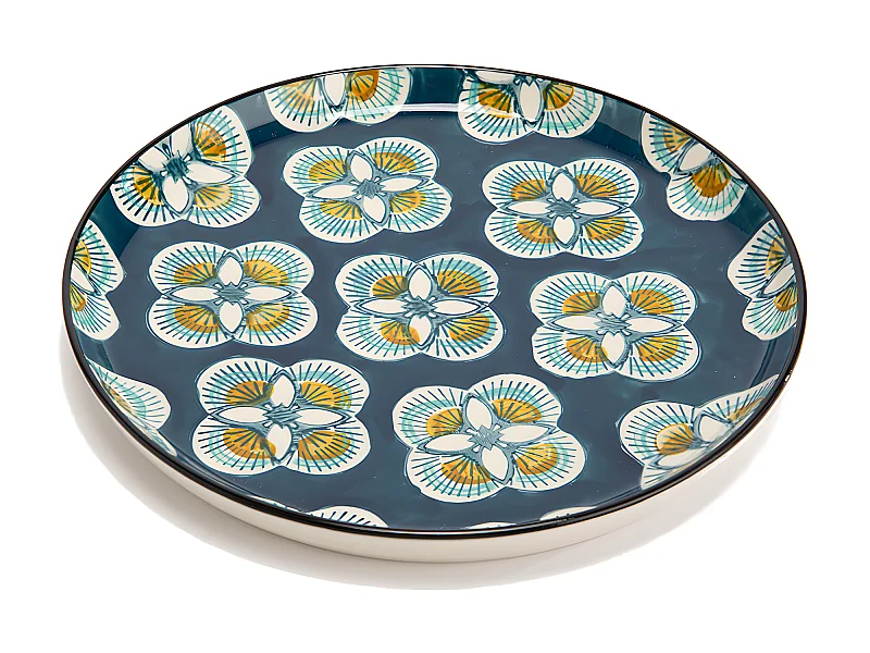 Assiette plate Imany bleu 26 cm - 5 dont 1 offerte (lot de 6)