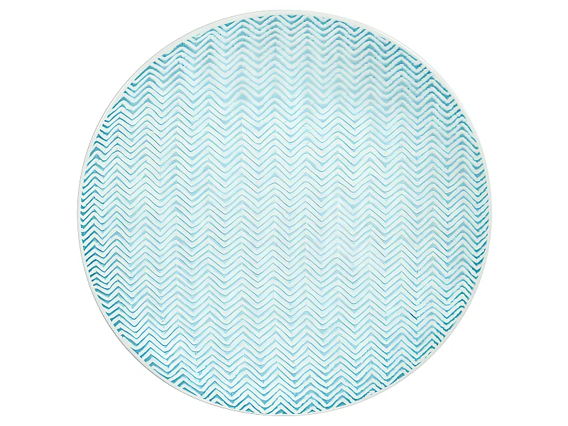 Assiette à dessert Chevron 21 cm turquoise (lot de 6)
