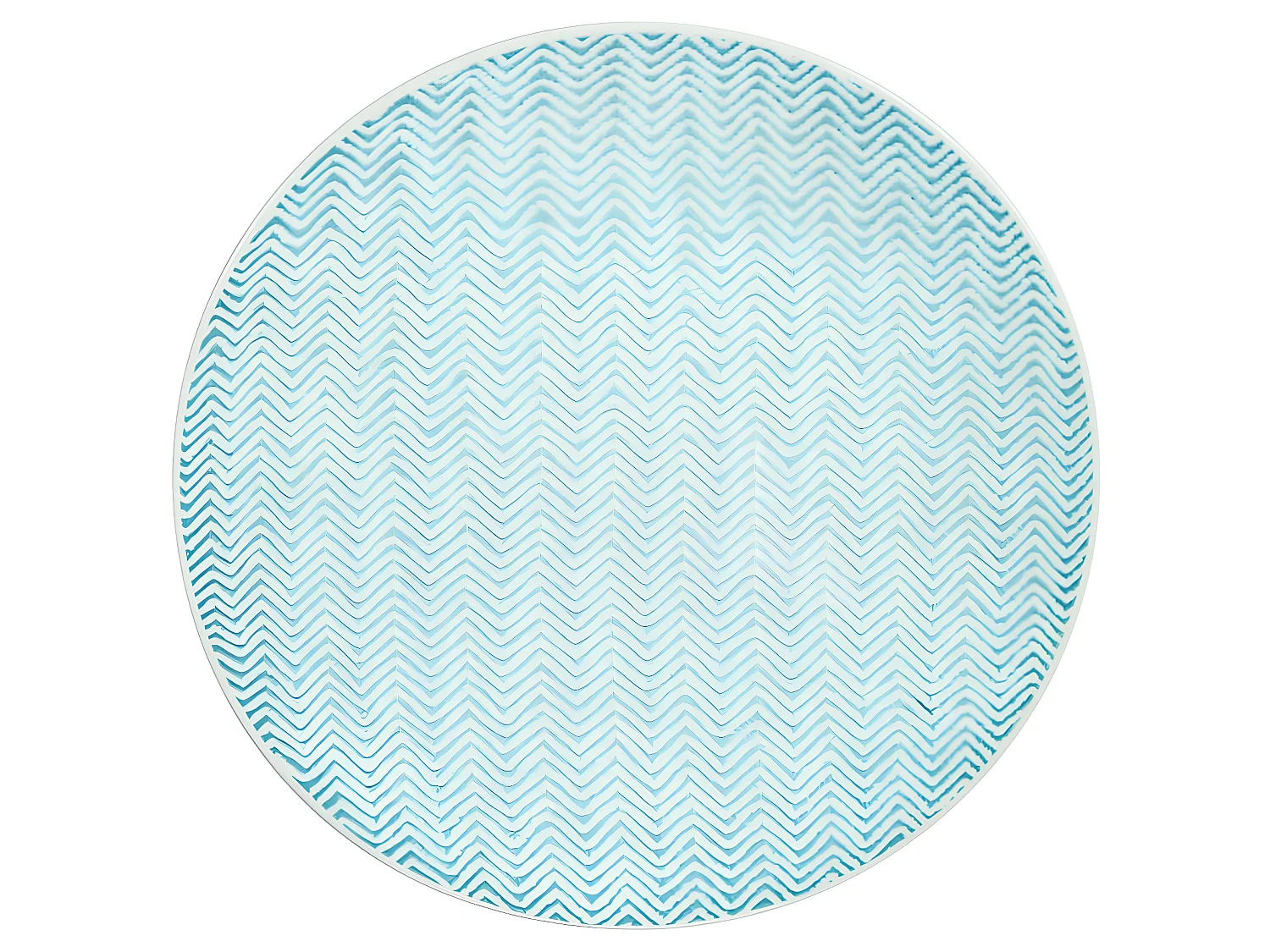 Assiette à dessert Chevron 21 cm turquoise (lot de 6)