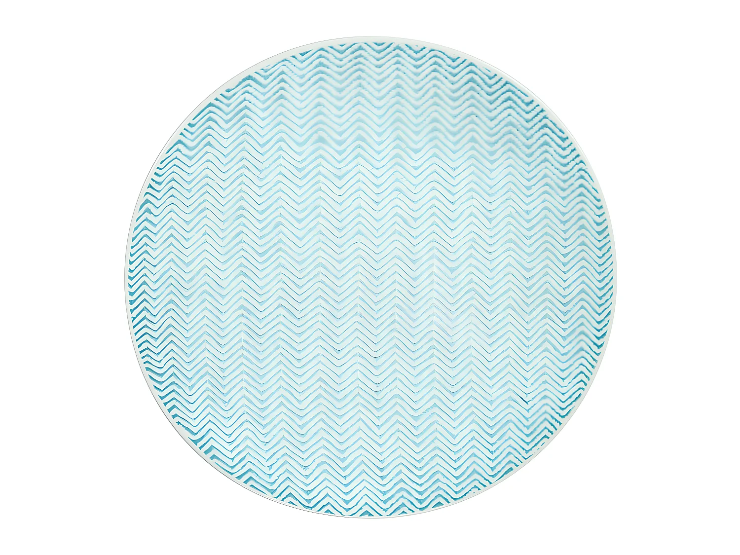 Assiette à dessert Chevron 21 cm turquoise (lot de 6)