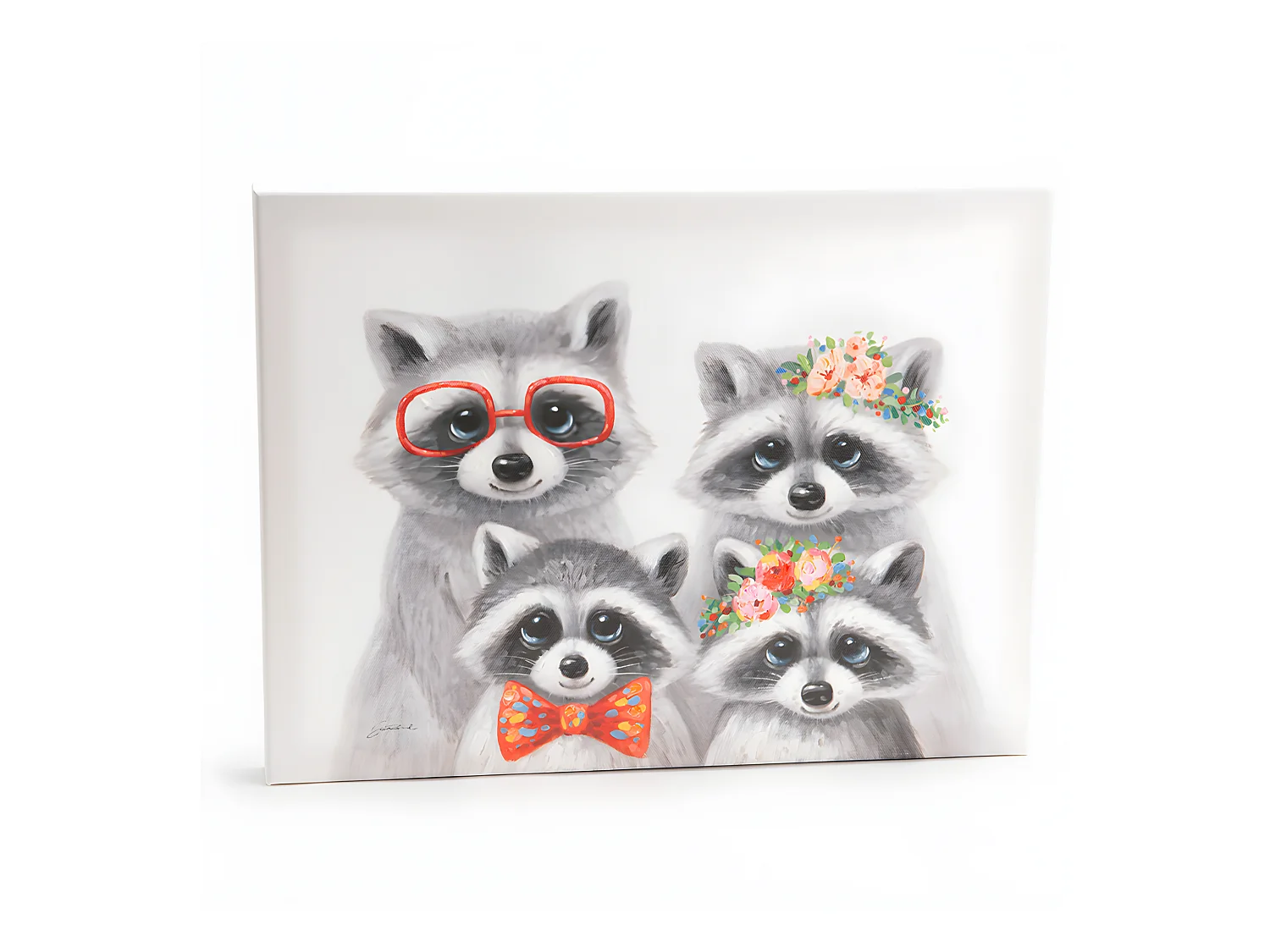 Tableau family raton laveur
