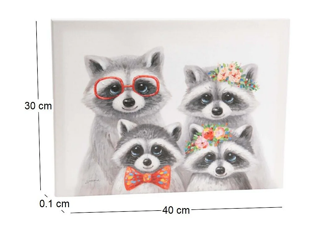 Tableau family raton laveur