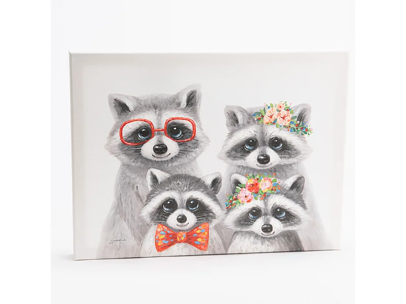 Tableau family raton laveur