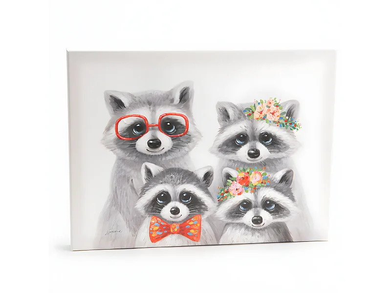 Tableau family raton laveur