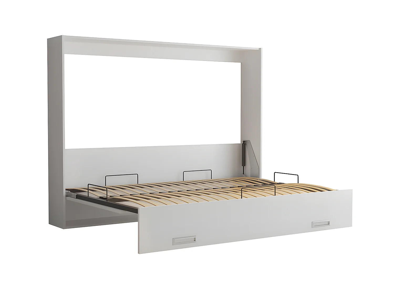 Armoire lit escamotable VERTIGO blanc mat couchage 140*200 cm