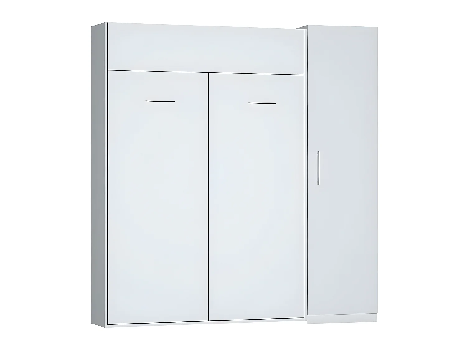 Composition armoire lit DYNAMO blanc mat Couchage 140 x 200 cm colonne armoire
