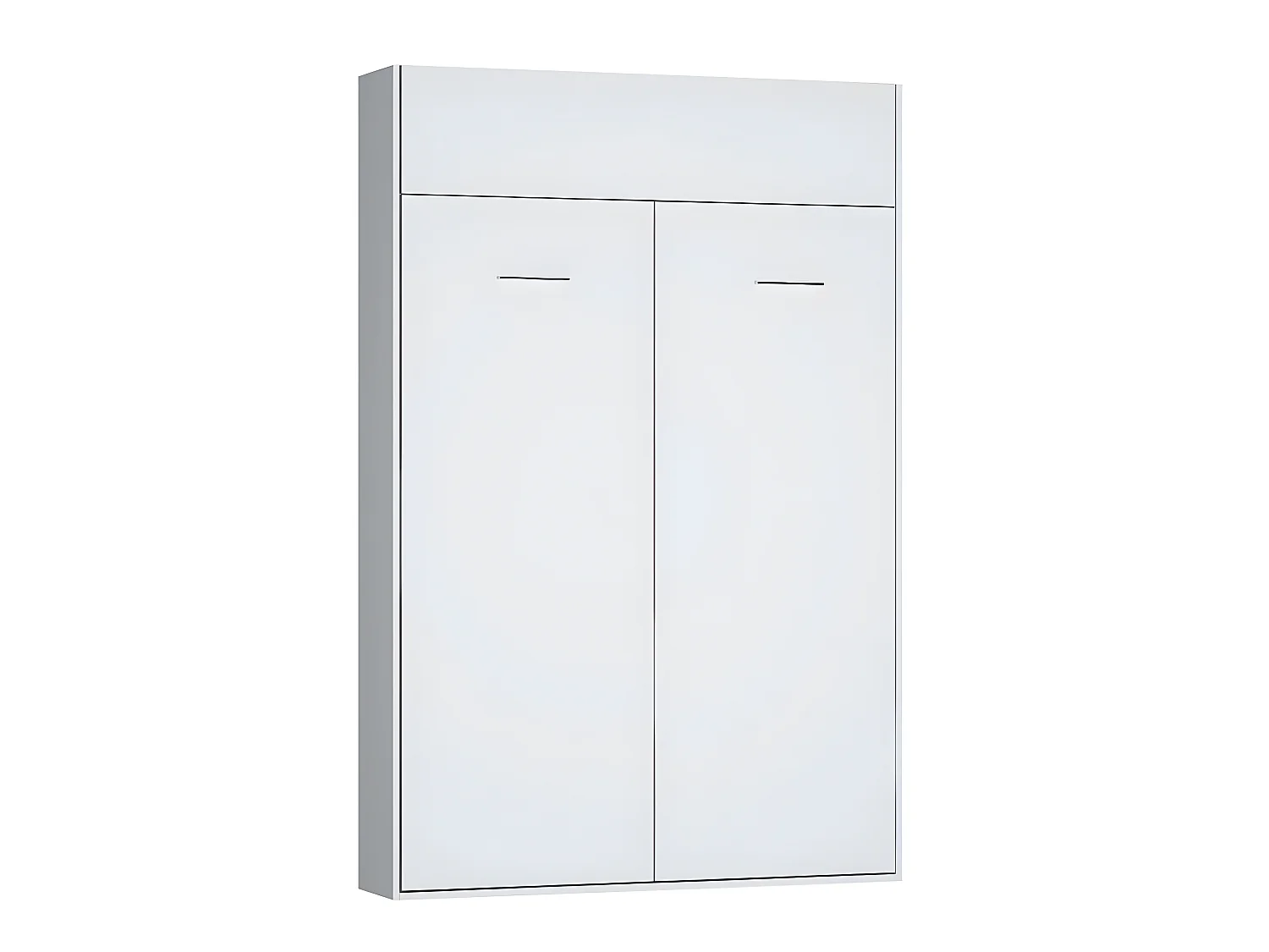 Armoire lit escamotable DYNAMO blanc mat Ouverture assistée et pied automatique, couchage 140*200 cm