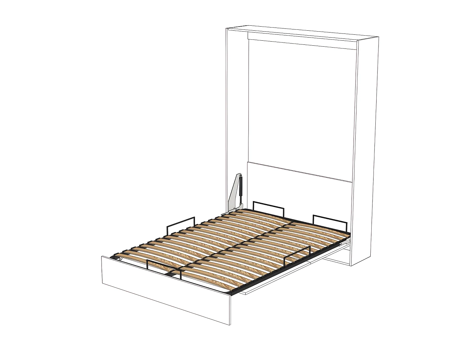 Armoire lit escamotable DYNAMO blanc mat Ouverture assistée et pied automatique, couchage 140*200 cm