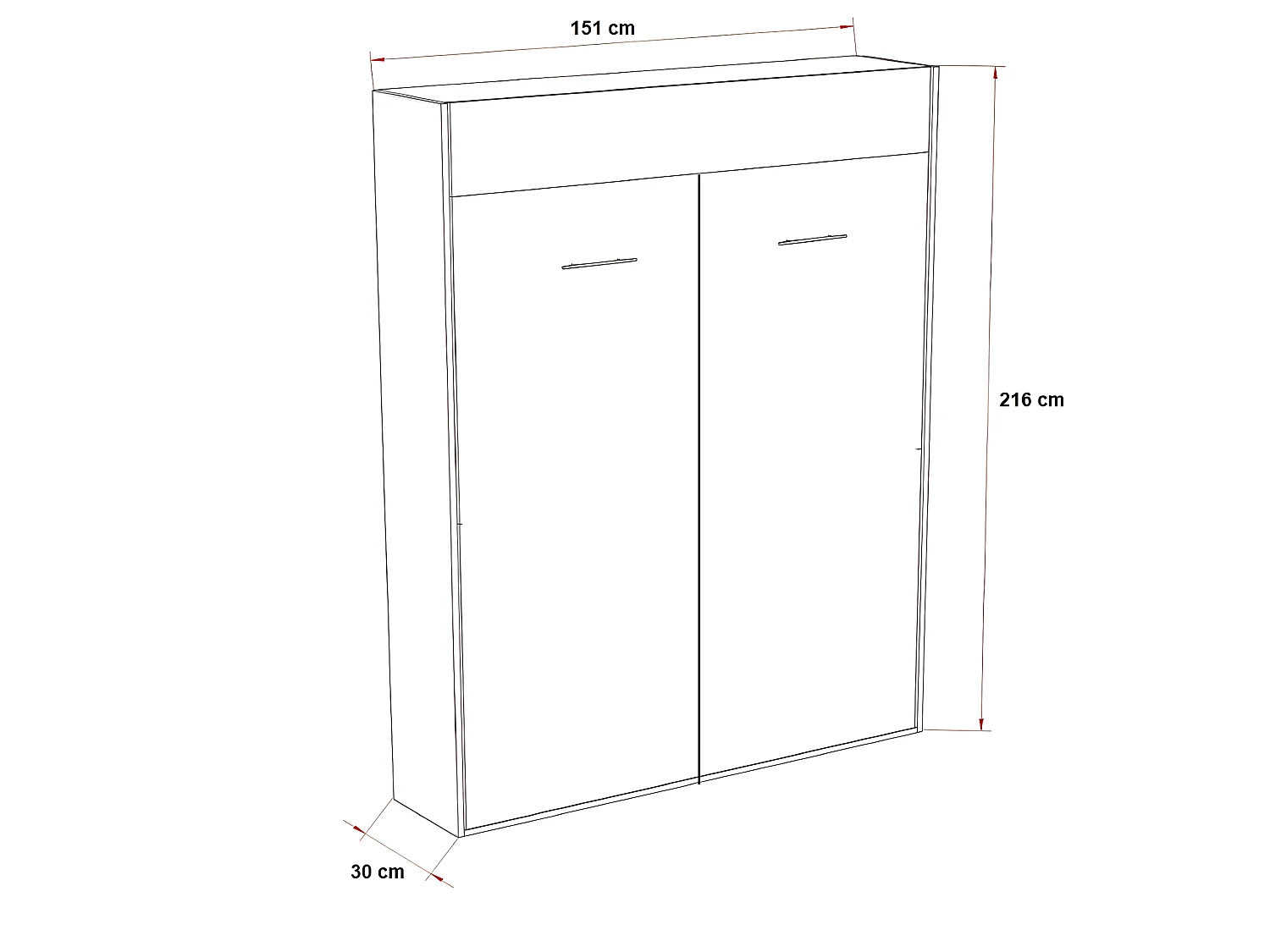 Armoire lit escamotable DYNAMO blanc mat Ouverture assistée et pied automatique, couchage 140*200 cm