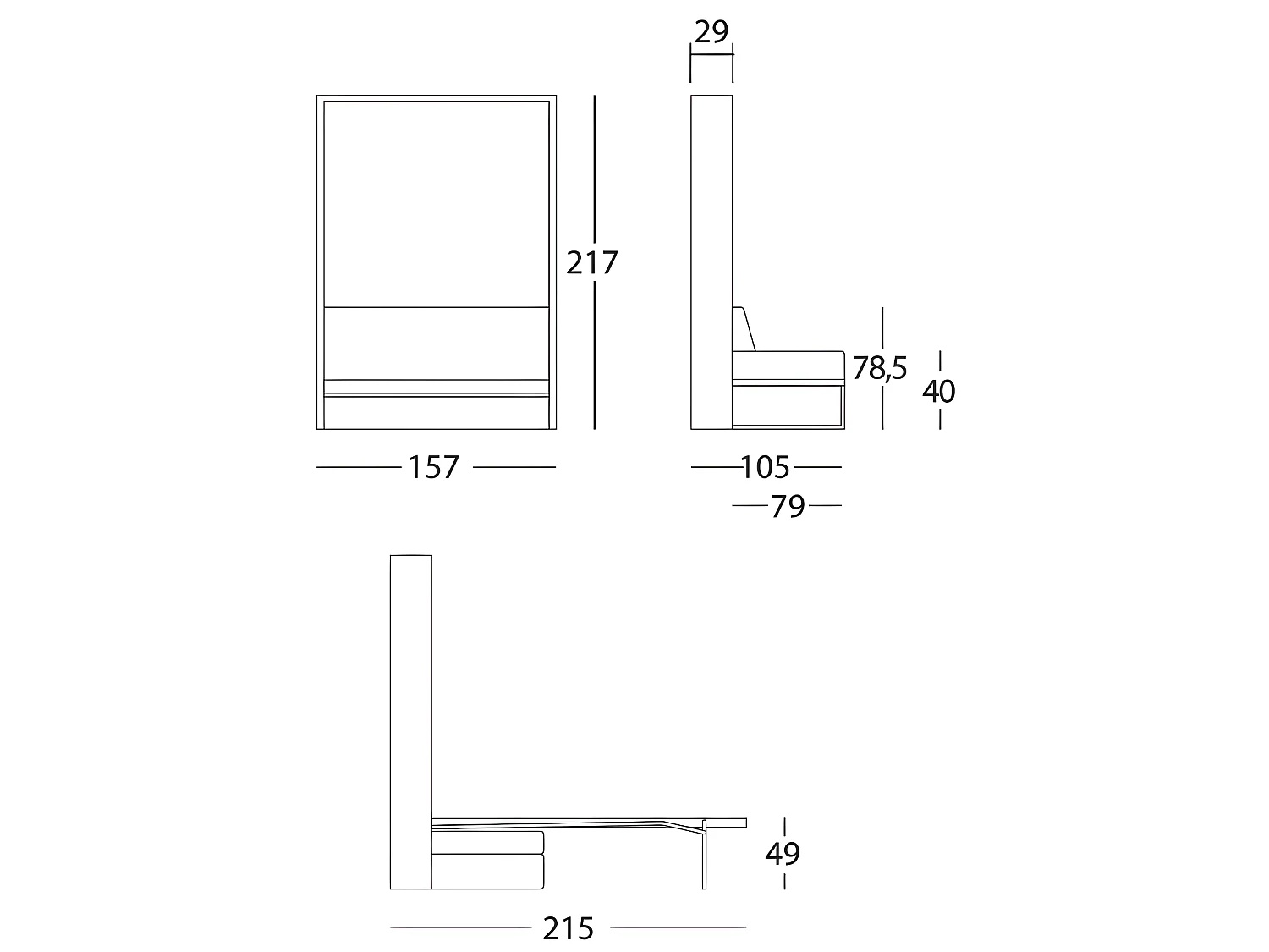 Armoire lit escamotable HOUDINI FLASH 140 blanche mate canapé tissu tweed beige