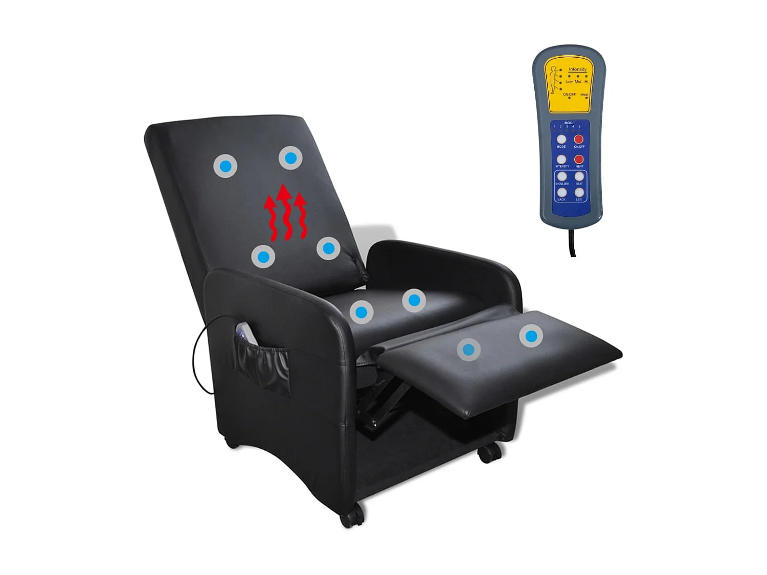 Massagesessel,Relaxsessel Schwarz Kunstleder -gkd999590