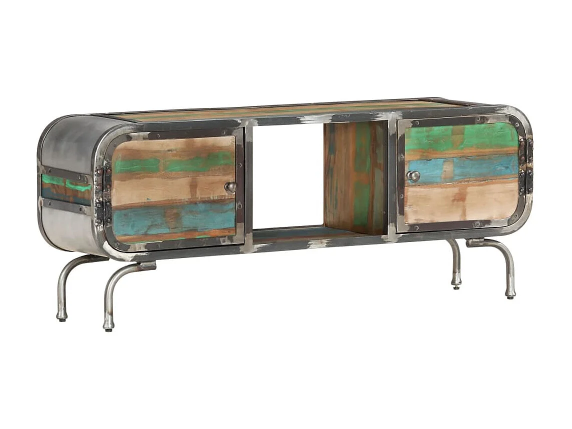 vidaXL Mobile Porta TV 110x30x40 cm in Legno Massello di Recupero