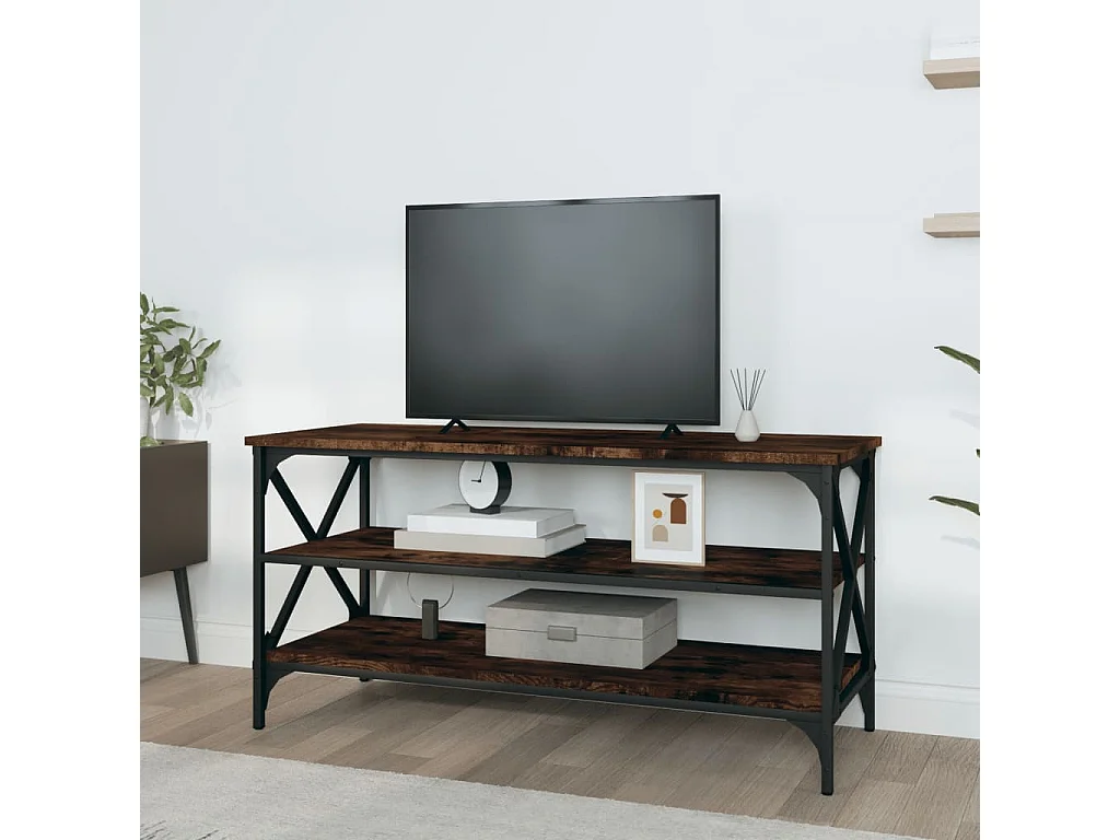 TV-Schrank,TV-Möbel Räuchereiche 100x40x50 cm Holzwerkstoff -gkd397405