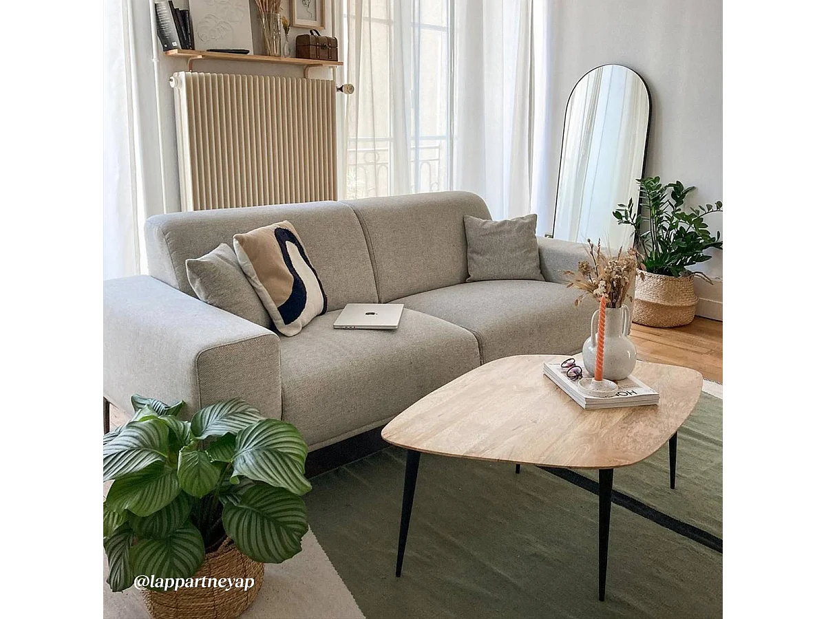 Table basse losange en bois de manguier et métal Aimée