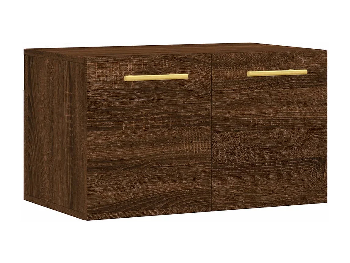 Wandschrank,Wandhängeschrank Braun Eichen-Optik 60x36,5x35cm Holzwerkstoff -gkd900396