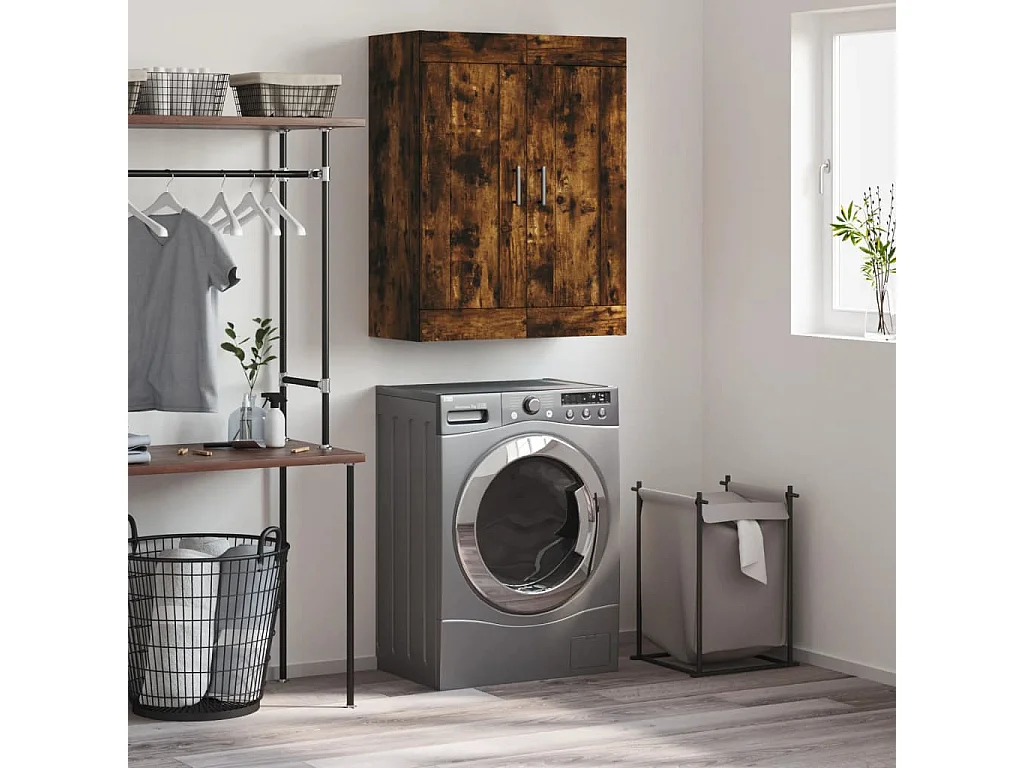 Wandschrank,Wandhängeschrank Räuchereiche 69,5x34x90 cm Holzwerkstoff -gkd631446